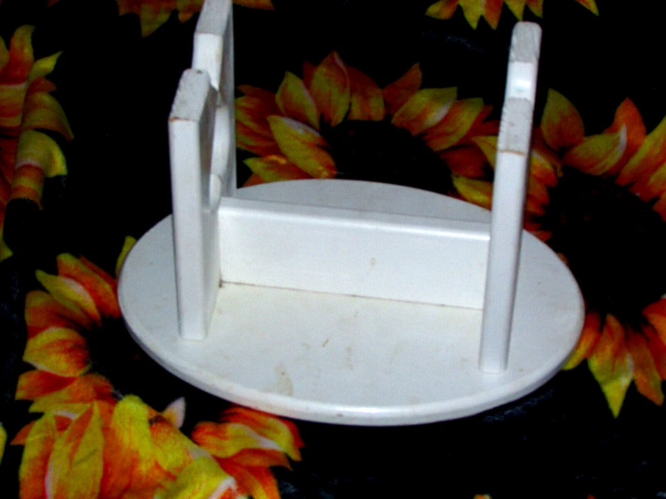 детский STEP табурет скамейка дерево белый сердце вырезать, крест поддержки (N clst) - Изображение 3 из 4