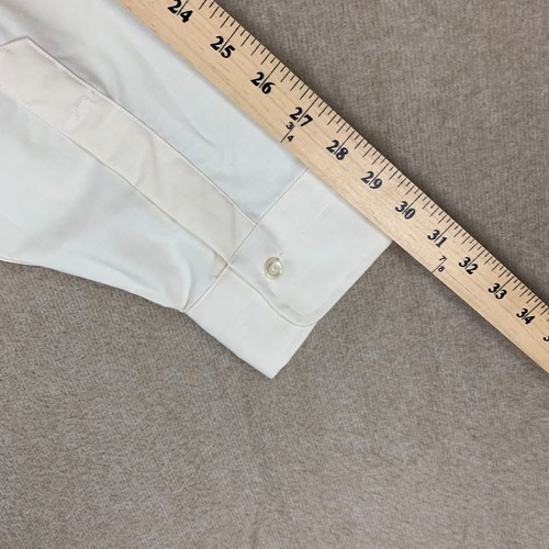 Vintage Oxford Shirt XL 16.5 Sanforized Ivory Pin Point Button Up Long Sleeve - Picture 12 of 15