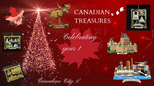 Banff Alberta Canada Ornament Color Brass Town Scene Mt Cascade Mt Rundle - Video 1 of 1