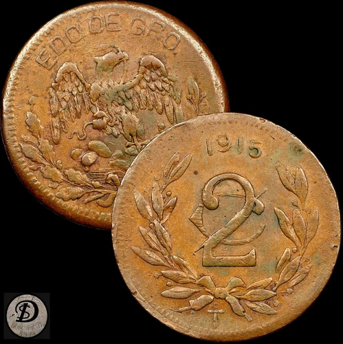 Mexico (Guerrero - Taxco) ✮ 1915 ✮ 2 Centavos ✮ NGC AU Details ✮ GB-225 ✮ SCARCE