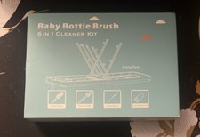 6 in 1 Bottle Cleaning Brush Set with Silicone Bottle Brush, Nipple Brush, Straw