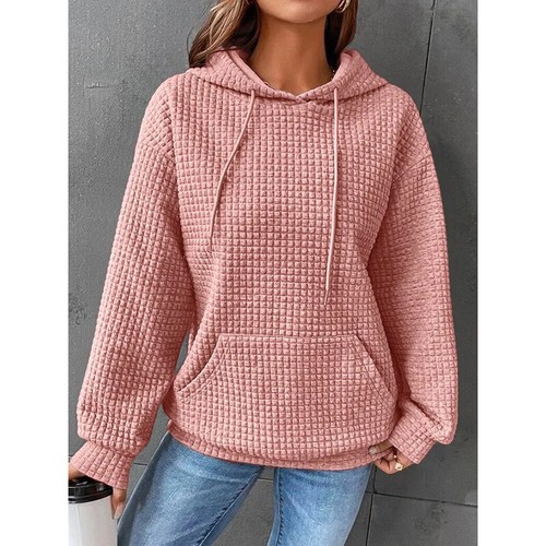 Women Hoodies Long Sleeve Hooded Sweatshirts Ladies Sport Thermal Drawstring Top - Picture 10 of 29