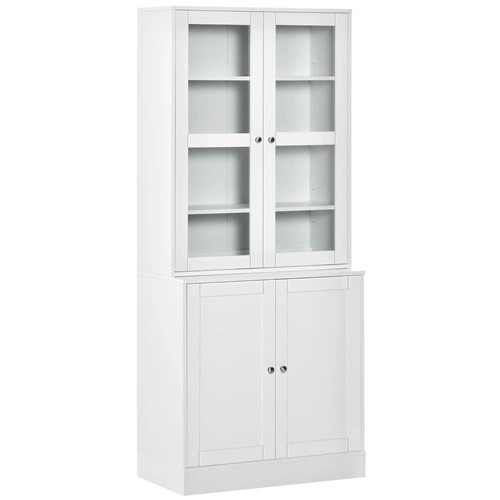 Modern Bookcase Display Storage Unit with Doors Adjustable Shelves Home White - Picture 12 of 12