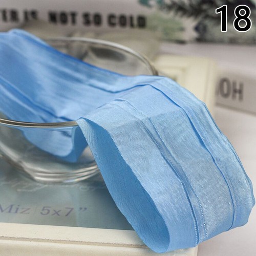 1Yd Satin Pleated Wide Ribbon Double Sided Trims Webbing DIY Bows Sewing 5CM - Picture 37 of 55