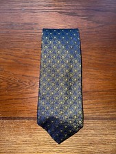 Corbata de vestir para hombre - estampado azul y dorado de XMII Platinum