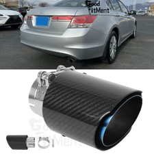 2.5" Inlet 3.5" Outlet Exhaust Tip Pipe Carbon Fiber For Honda Accord LX Sedan