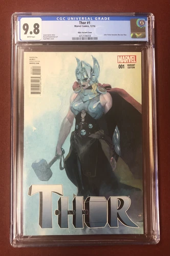 Thor #1 Esad Ribic 1:50 Variant Cover CGC Blue Label 9.8 Marvel Jane Foster!!