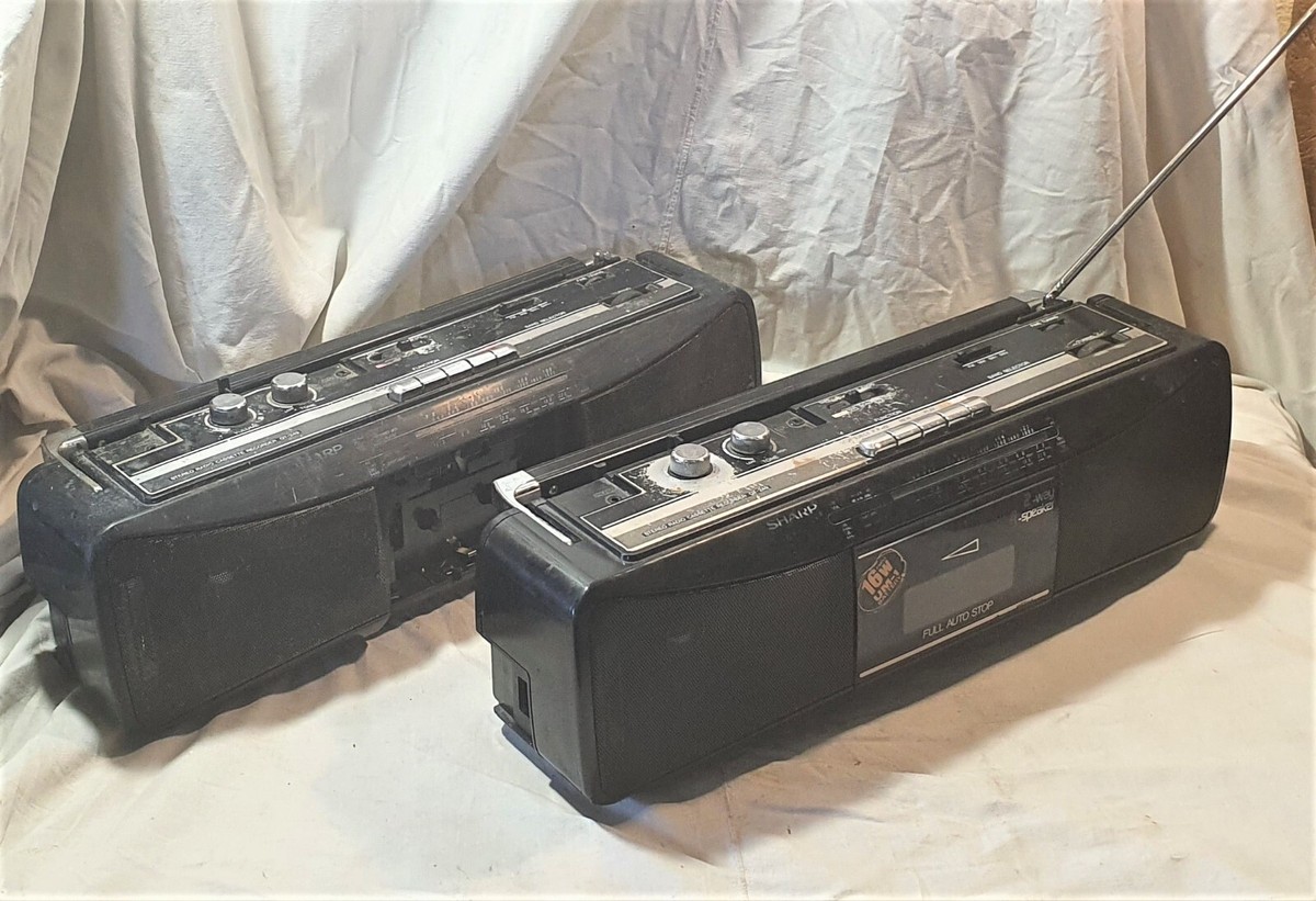 VINTAGE 1985 LOT OF 2 CASSETTE RECORDER SHARP QT-249Z (BK), JAPAN