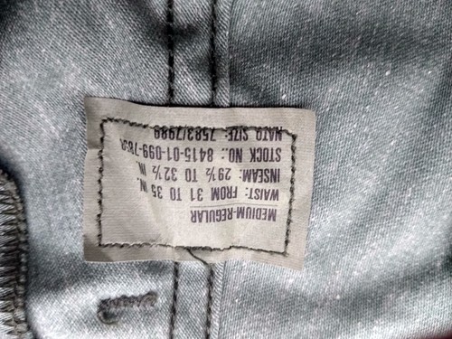 CAMOFLAGE PANTS, Medium-Regular, Waist 31-35", Inseam 291/2-321/2 Cold Weather - Picture 6 of 8