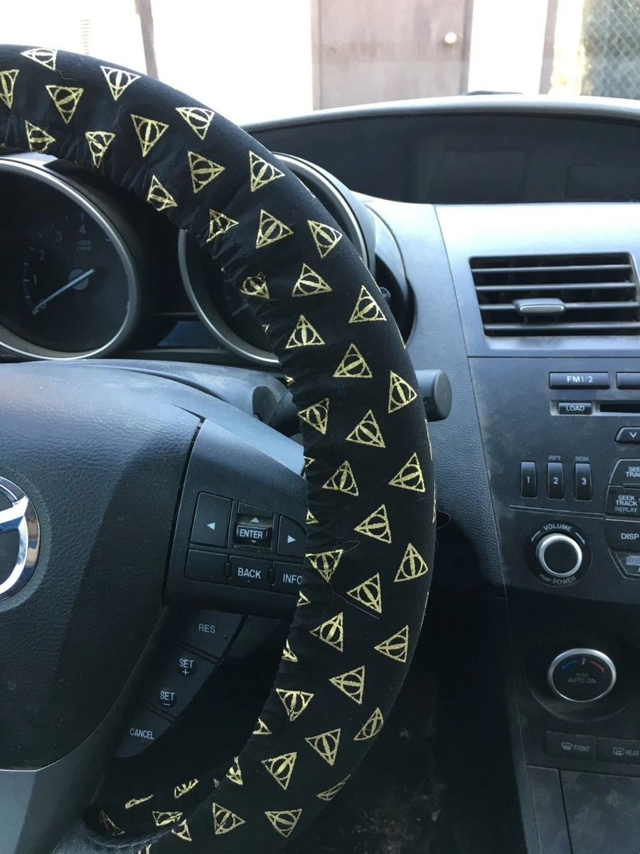 black lv steering wheel cover