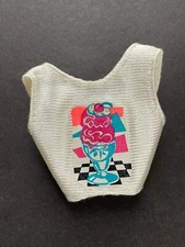 Vintage 1988 Cool Times BARBIE Fashion WHITE TANK TOP Ice Cream Sundae Graphic
