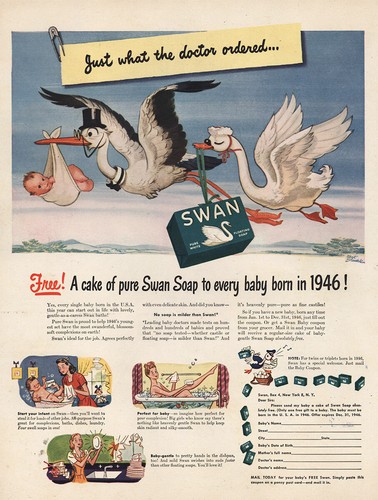 1946 Swan Soap: Just What the Doctor Ordered Vintage Print Ad - 第 1/1 張圖片
