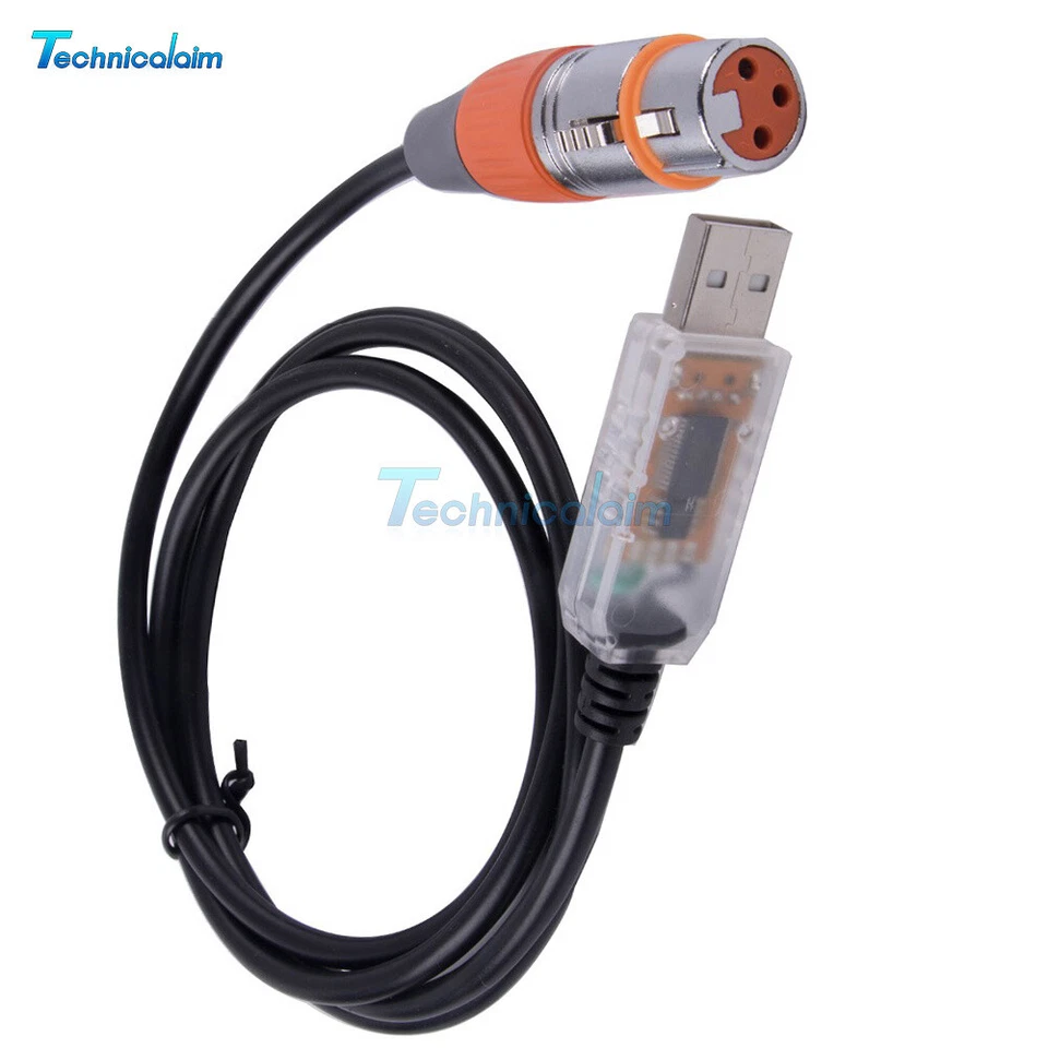 USB to DMX Interface Adapter Cable Stage Light PC DMX512 Controller Dimmer DMX - Bild 3 von 4
