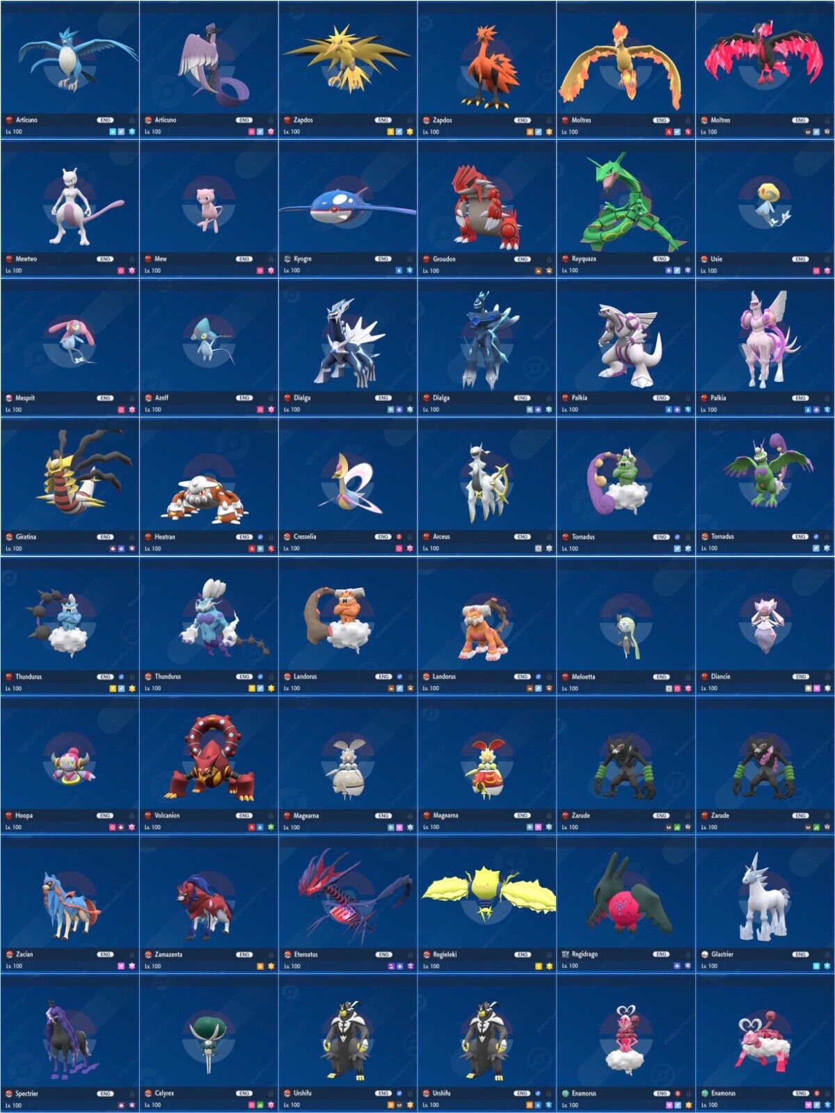 Os pokemons Lendarios  All legendary pokemon, Pokemon names, Pokemon