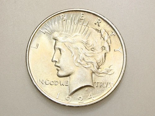 1924-P $1 PEACE SILVER ONE DOLLAR GEM BU