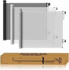 Retractable Baby & Pet Gate - 130x87cm Extendable Extendable Mesh Safety Barrier