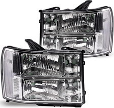 Headlight Assembly for 2007-2013 GMC Sierra 1500 2500HD 3500HD Driver Passenger