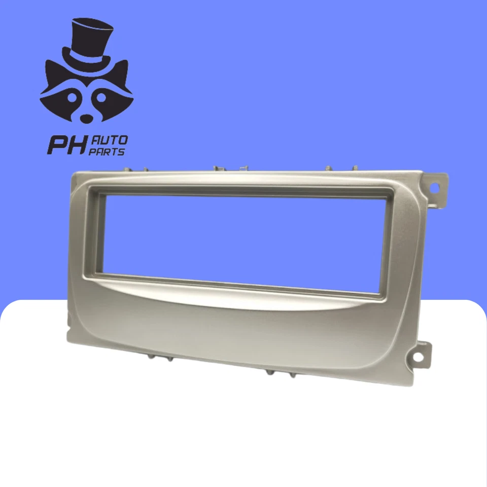 Ford Transit Connect (2006 - 2013) radio Fascia panel Single DIN Radio SILVER - Image 2 of 4