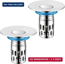 Universal Bathroom Sink Stopper, Pop Up Sink Drain Strainer Plug with Removable