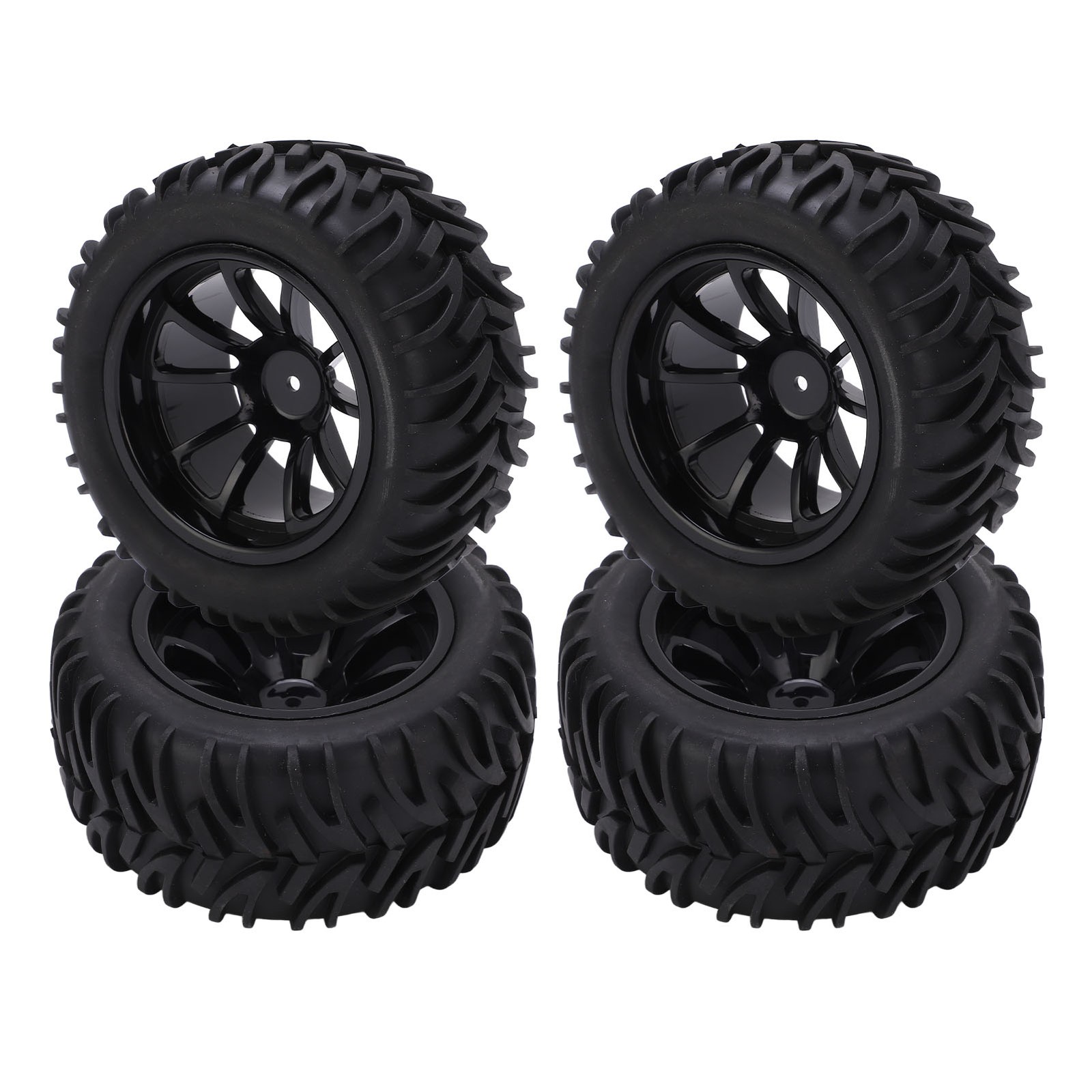 4PCS 10 Spoke Rubber Tires High Performance For Monster Trunk 1/8 1/10 RC Car