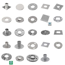 Innbee Kit Platine Sol Inox V2A Poteau Garde-corps Ancrage Ø 42,4mm