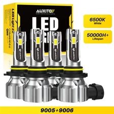 AUXITO 9005 9006 Headlight LED Kit High Low 500% Beam Super Bright 6500K White