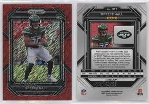 2022 Panini Prizm Rookies Red Shimmer Prizm /35 Breece Hall #317 Rookie RC
