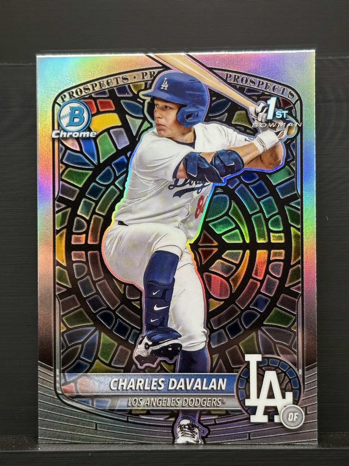 2025 Bowman Draft Charles Davalan Chrome Etched In Glass Variation SSP #BDC-96