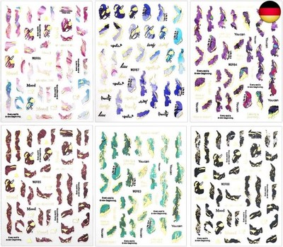 3D Marmor Nagelaufkleber 6 Farben Marmor Nagelsticker Gold Nagelfolie