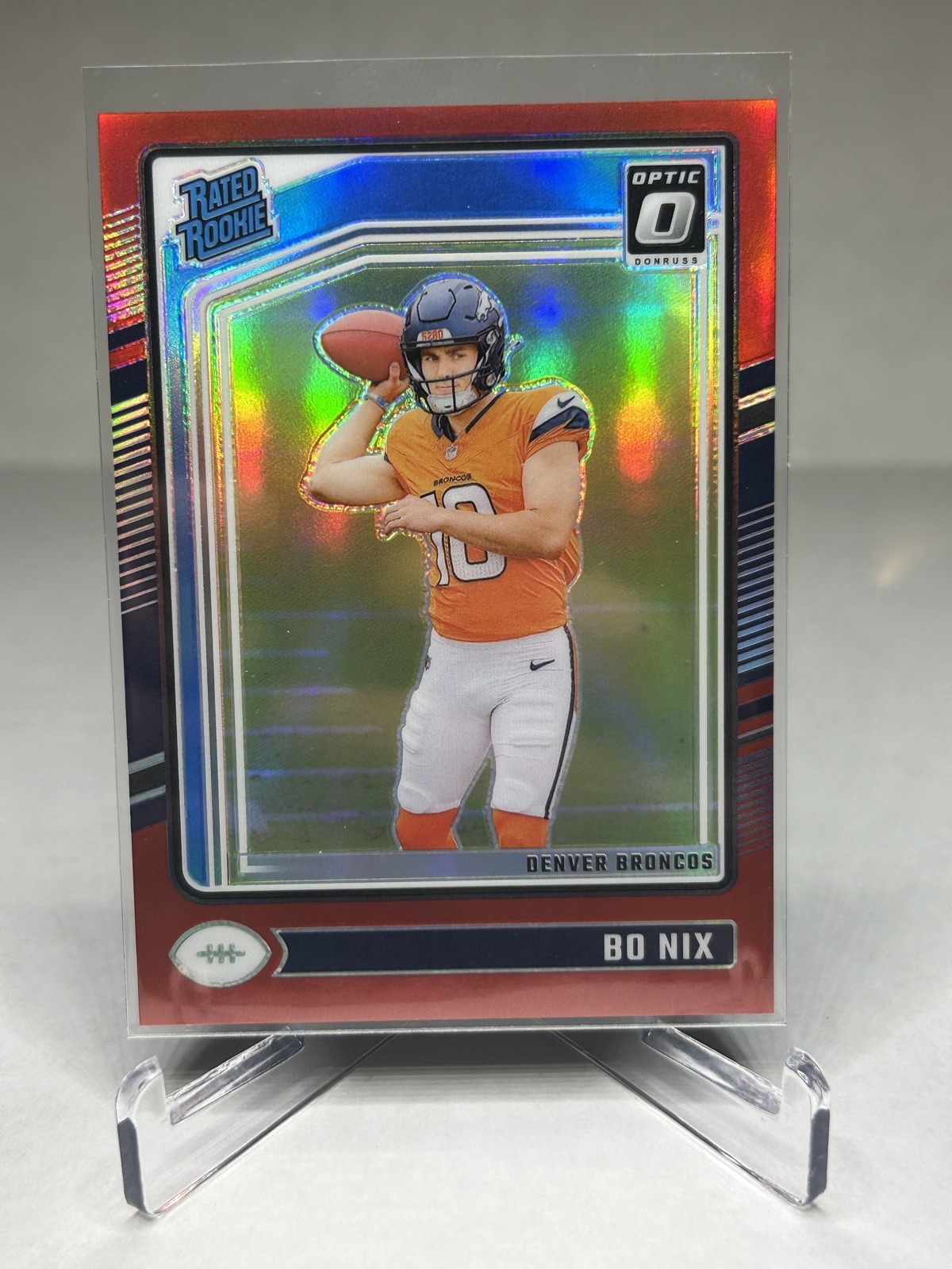 2024 Donruss Optic Bo Nix Rated Rookie Red /125 Dever Broncos #209