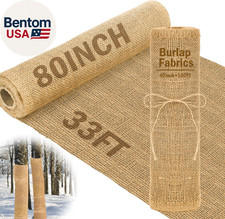 80 Inch X 33 Ft Burlap Fabrics Roll Natural Burlap Tree Wrap Winter Garden Frost