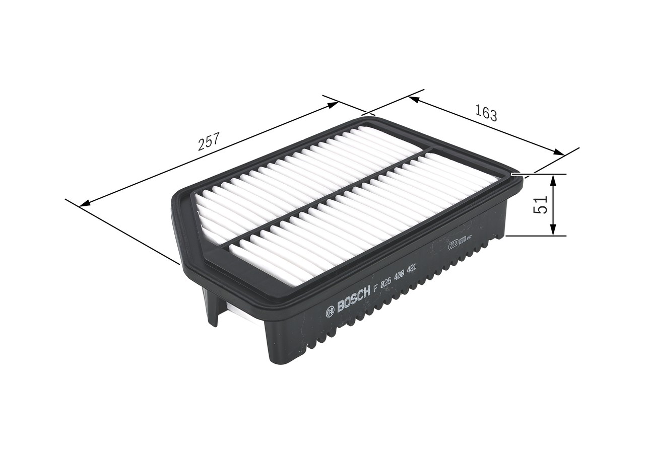 Bosch Paper Air Filter Insert S0481 OEM for Hyundai i30 & Kia Cee'd / Pro Cee'd - Image 47