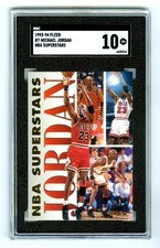 MICHAEL JORDAN~1993 FLEER NBA SUPERSTARS SGC-10 GEM-MT INSERT CARD #7 (NEW CASE)