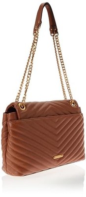 REBECCA MINKOFF EDIE NYLON JUMBO FLAP SHOULDER - CARAMELLO/ANTIQUE BRASS