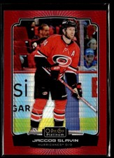 2022-23 O-Pee-Chee Platinum Red Prism Jaccob Slavin 096/199 Carolina Hurricanes