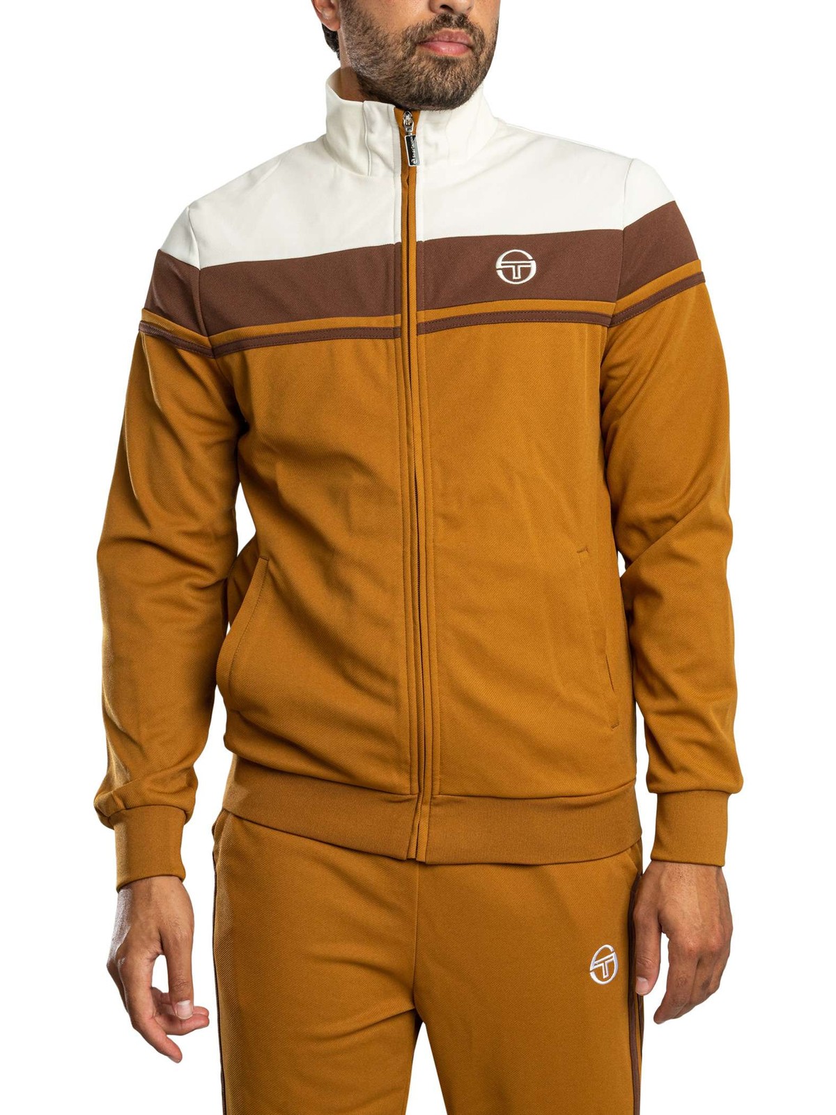 Sergio Tacchini Golden/Brown Damarindo Track Top Jacket Gardenia/Potting Soil/ - L - Image 2