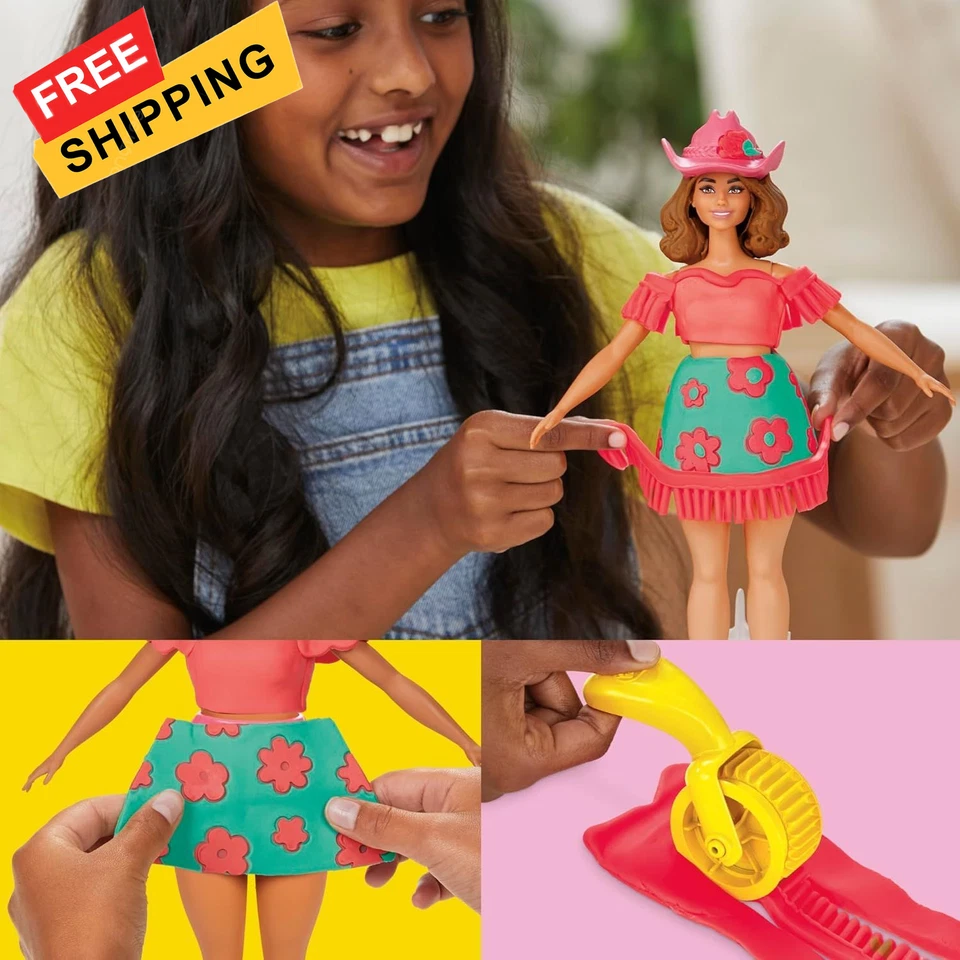 Play-Doh Барби цветы и бахрома комплект, сделать кукольную одежду с моделированием...  - Изображение 4 из 4