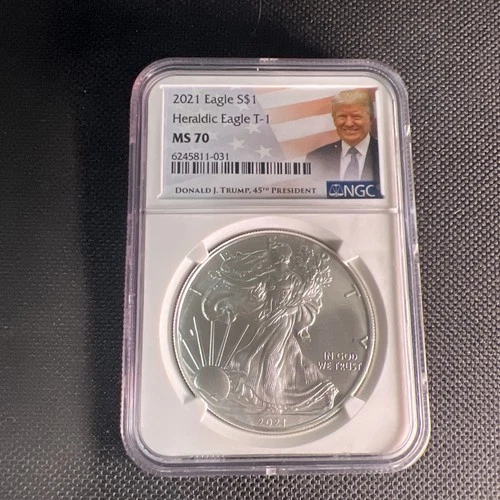 2021 $1 Silver Heraldic Eagle T-1 MS70 NGC FDOI in American Eagle Core #406