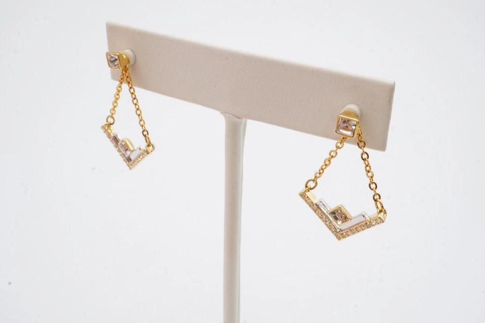 Brincos de cristal Swarovski tom dourado - Imagem 4 de 4