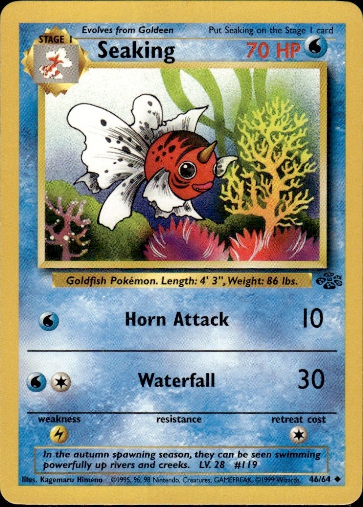 Pokemon - Seaking - Uncommon - 46/64 - Jungle Set - Unlimited Ed. -BC
