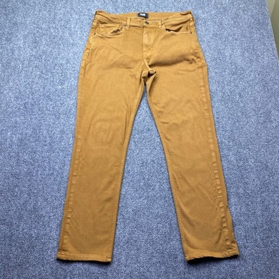 Paige Lennox Slim Fit Transcend Pants Mens Sz 34 Tobacco Brown Ochre Grunge