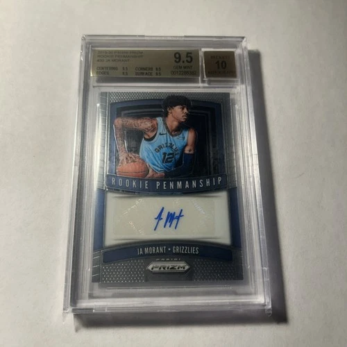 Ja Morant (RC) 2019-20 Panini Prizm Rookie Penmanship #30 BGS 9.5 Auto 10