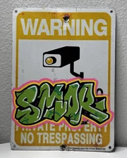 SMOR Graffiti Letters Metal Sign Handmade Art Painting Canvas Street Art CCTV