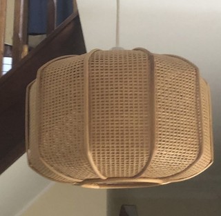 Vintage Pendant Ceiling Lampshade: Rattan 1970/80s