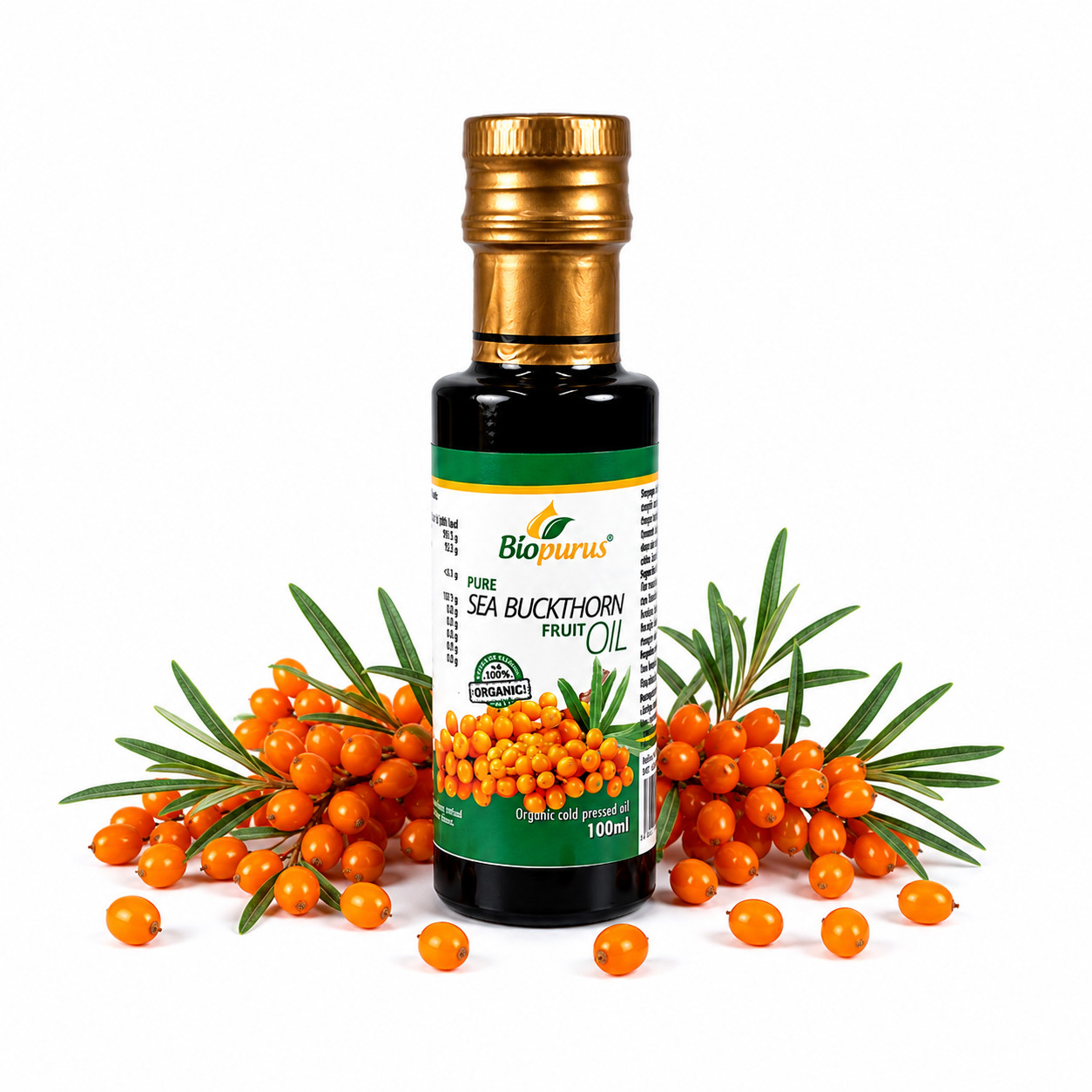 Biopurus Certified Organic Cold Pressed Sea Buckthorn Berry Oil 100ml