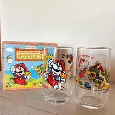 Nintendo Super Mario Bros Glass Set Vintage 1986 Promotional Rare Item