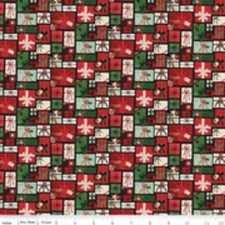 Charming Christmas Presents Blocks Black Cotton Fabric Riley Blake By The Yard