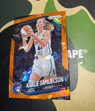 Panini 2025 Prizm WNBA Karlie Samuelson Minnesota Lynx #102 Orange Cracked Ice
