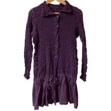 Excellent Condition me ISSEY MIYAKE Cauliflower Pleats Peplum Blouse Jacket Purp