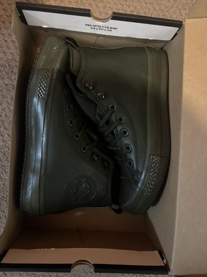 CONVERSE CTAS LEATHER WP BOOT HI UTILITY GREEN MENS 6 WOMENS 8 UNISEX NEW NIB